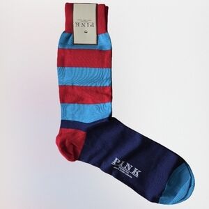 Thomas Pink Bold Red and Blue Striped Socks L To XL